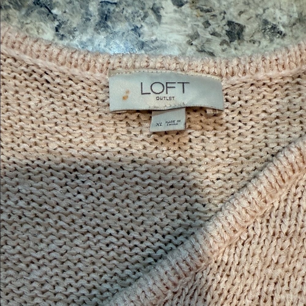 LOFT Women's Pink V-Neck Sweater